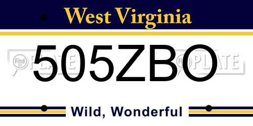 505ZBO West Virginia License Plate
