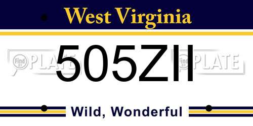 505ZII West Virginia License Plate