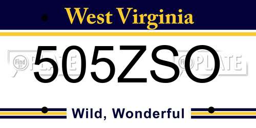505ZSO West Virginia License Plate
