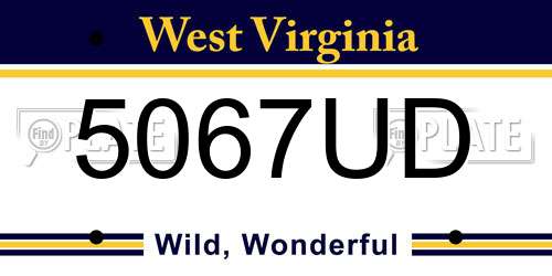 5067UD West Virginia License Plate