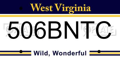 506BNTC West Virginia License Plate