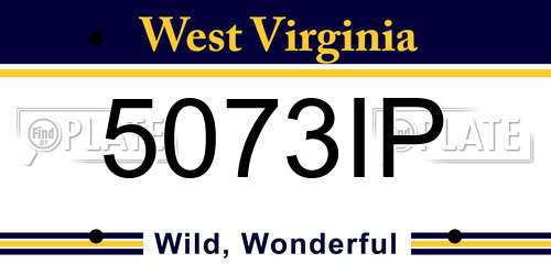 5073IP West Virginia License Plate