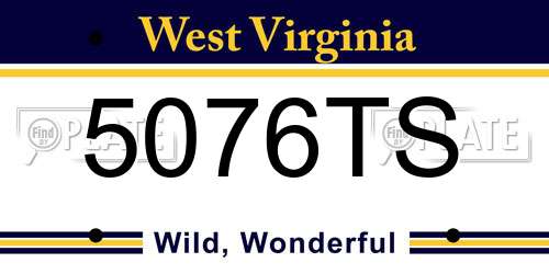 5076TS West Virginia License Plate