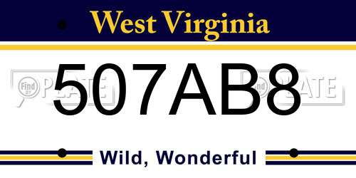 507AB8 West Virginia License Plate