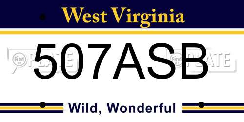 507ASB West Virginia License Plate