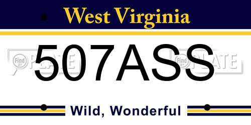 507ASS West Virginia License Plate