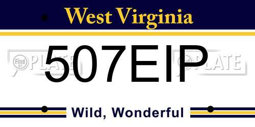 507EIP West Virginia License Plate