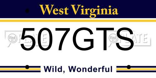 507GTS West Virginia License Plate