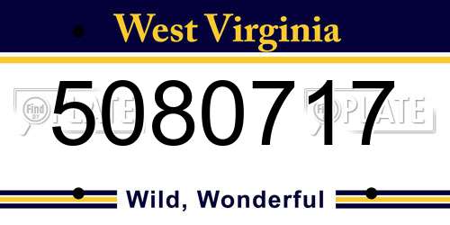 5080717 West Virginia License Plate
