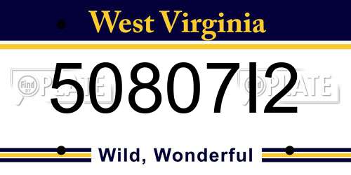 50807I2 West Virginia License Plate