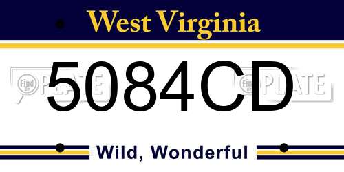 5084CD West Virginia License Plate