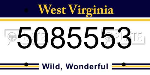 5085553 West Virginia License Plate
