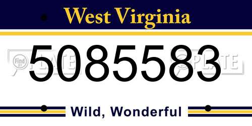 5085583 West Virginia License Plate