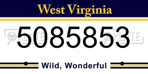 5085853 West Virginia License Plate
