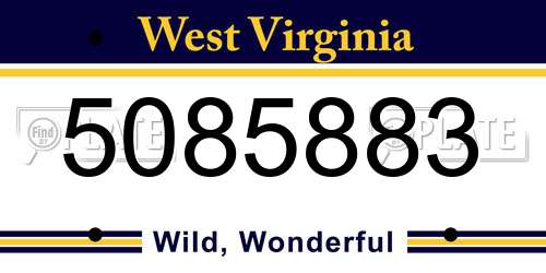 5085883 West Virginia License Plate