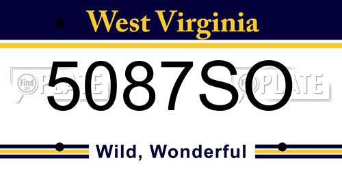 5087SO West Virginia License Plate