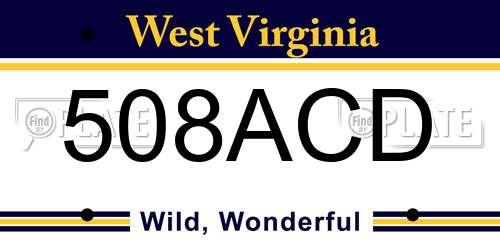 508ACD West Virginia License Plate