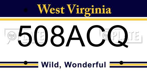 508ACQ West Virginia License Plate