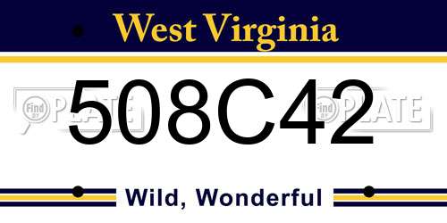 508C42 West Virginia License Plate