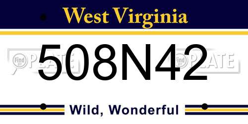 508N42 West Virginia License Plate