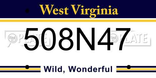 508N47 West Virginia License Plate