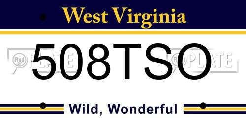 508TSO West Virginia License Plate