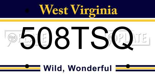 508TSQ West Virginia License Plate