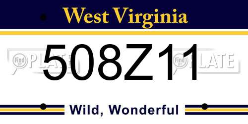 508Z11 West Virginia License Plate