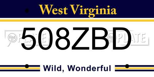 508ZBD West Virginia License Plate