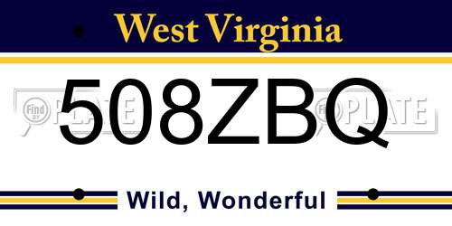 508ZBQ West Virginia License Plate