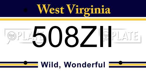 508ZII West Virginia License Plate