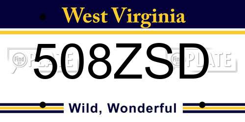 508ZSD West Virginia License Plate