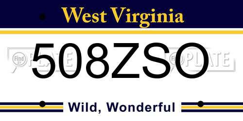508ZSO West Virginia License Plate