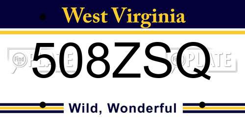 508ZSQ West Virginia License Plate