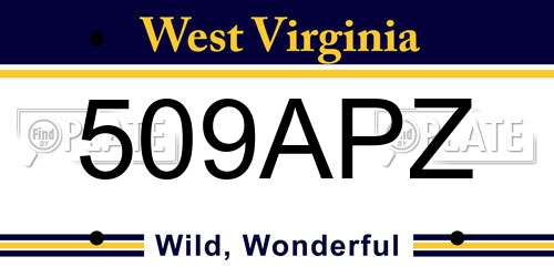 509APZ West Virginia License Plate