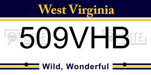 509VHB West Virginia License Plate