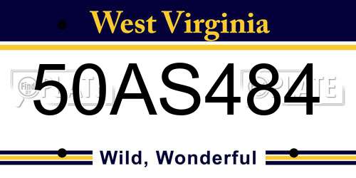 50AS484 West Virginia License Plate
