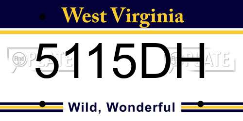 5115DH West Virginia License Plate