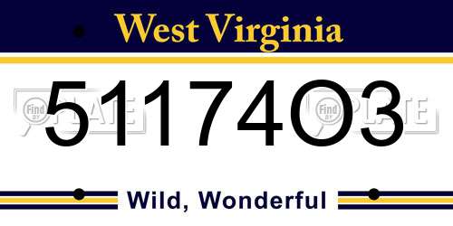 51174O3 West Virginia License Plate