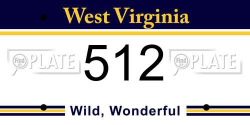 512 West Virginia License Plate