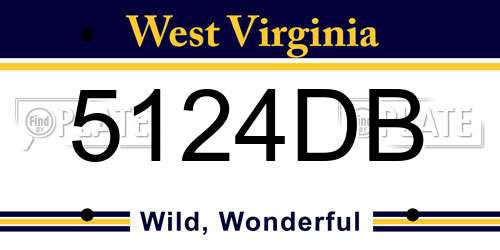 5124DB West Virginia License Plate