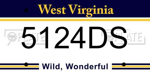 5124DS West Virginia License Plate