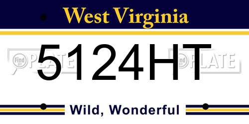 5124HT West Virginia License Plate