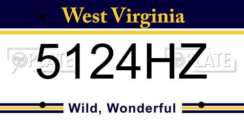 5124HZ West Virginia License Plate