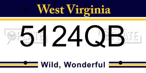 5124QB West Virginia License Plate