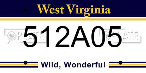 512A05 West Virginia License Plate