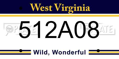 512A08 West Virginia License Plate