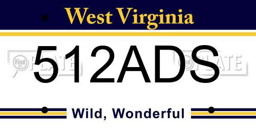 512ADS West Virginia License Plate