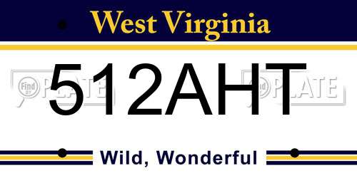 512AHT West Virginia License Plate