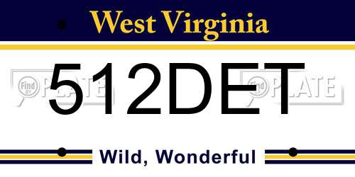512DET West Virginia License Plate